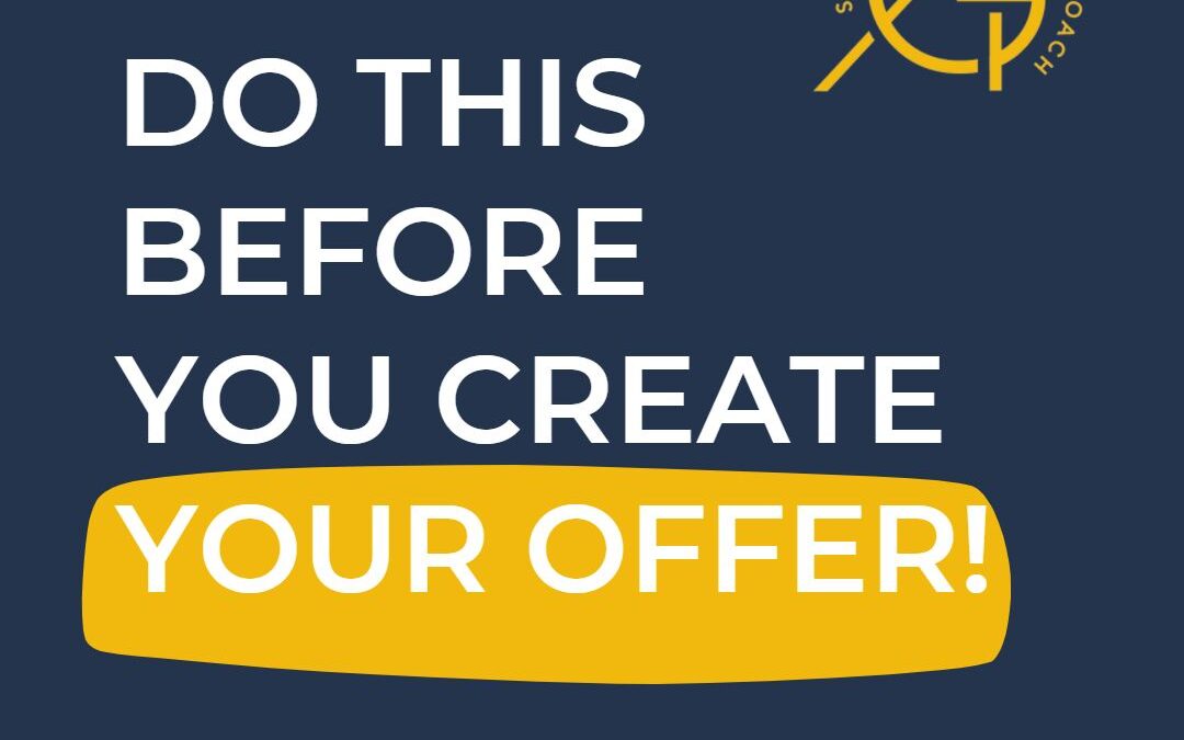 Do this before you create your own “OFFER”